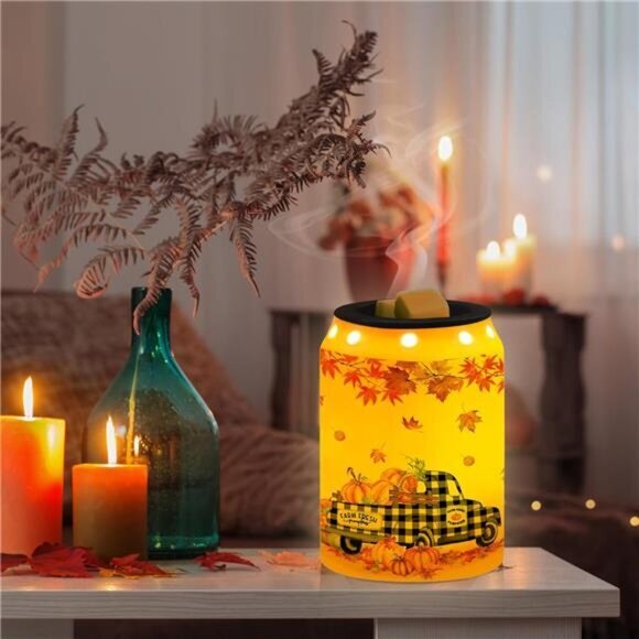 Fall Wax Melt Warmer Fall Decor‎ Truck Ceramic Wax Melt Warmer for Oil Candle